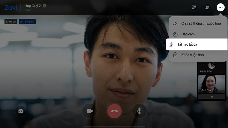 Chọn Tắt Mic Tất Cả