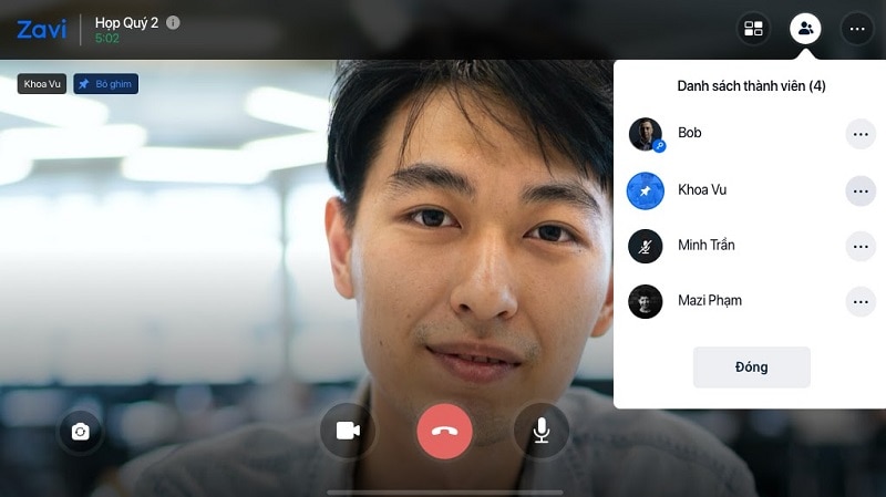 Xem Danh Sách Người Trong Cuộc Họp