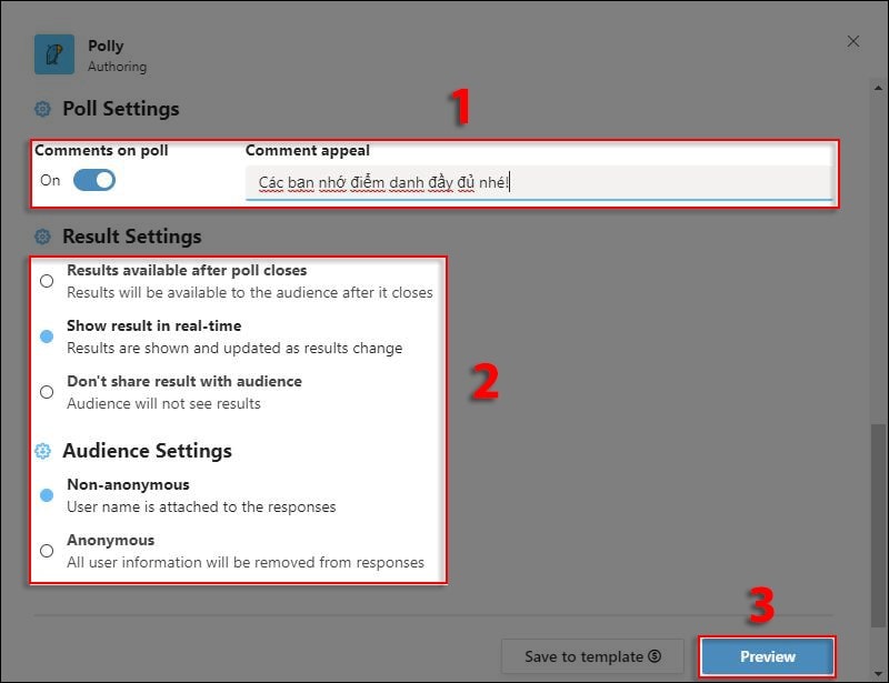 Cách Tạo Bảng điểm Danh Trên Microsoft Teams Bằng ứng Dụng Polly Bước 16