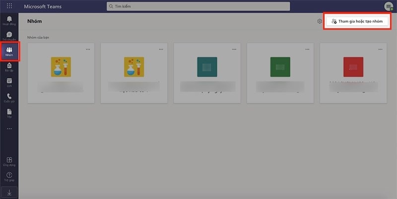 Cách Tìm Kiếm, Tham Gia Nhóm Trên Microsoft Teams Bằng Máy Tính Bước 1