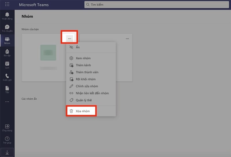 Cách Xóa Nhóm Trò Chuyện Bước 2