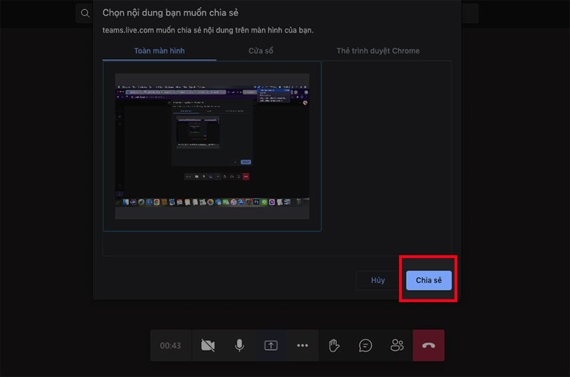 Chia Sẻ Màn Hình Khi Học, Họp Online Trên Máy Tính Bước 3