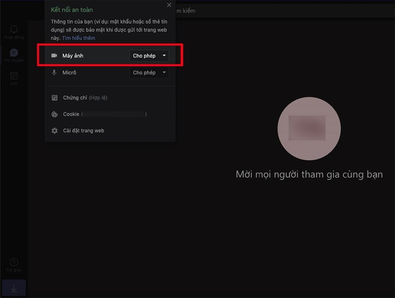 Cho Phép Truy Cập Camera Khi Sử Dụng Microsoft Teams Bước 3