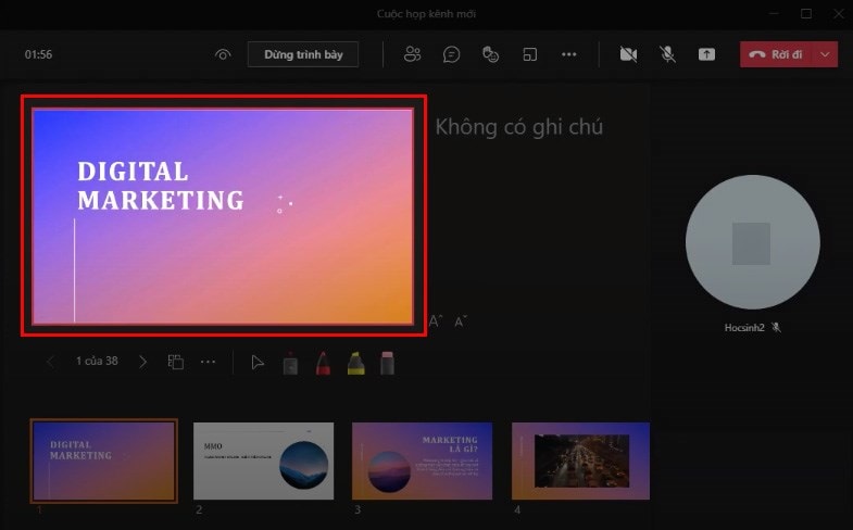 Hướng Dẫn Trình Chiếu Powerpoint Trên Microsoft Teams Trên Máy Tính Bước 4