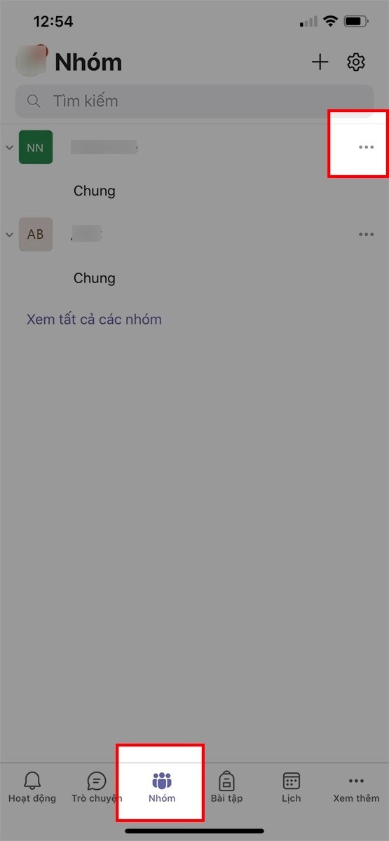 Xóa Nhóm Trò Chuyện Trên Microsoft Teams Bằng điện Thoại Bước 1