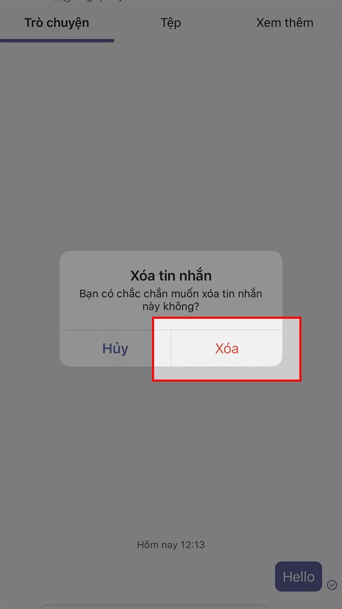Xóa Từng Tin Nhắn Riêng Lẻ Trên Microsoft Teams Bằng điện Thoại Bước 3