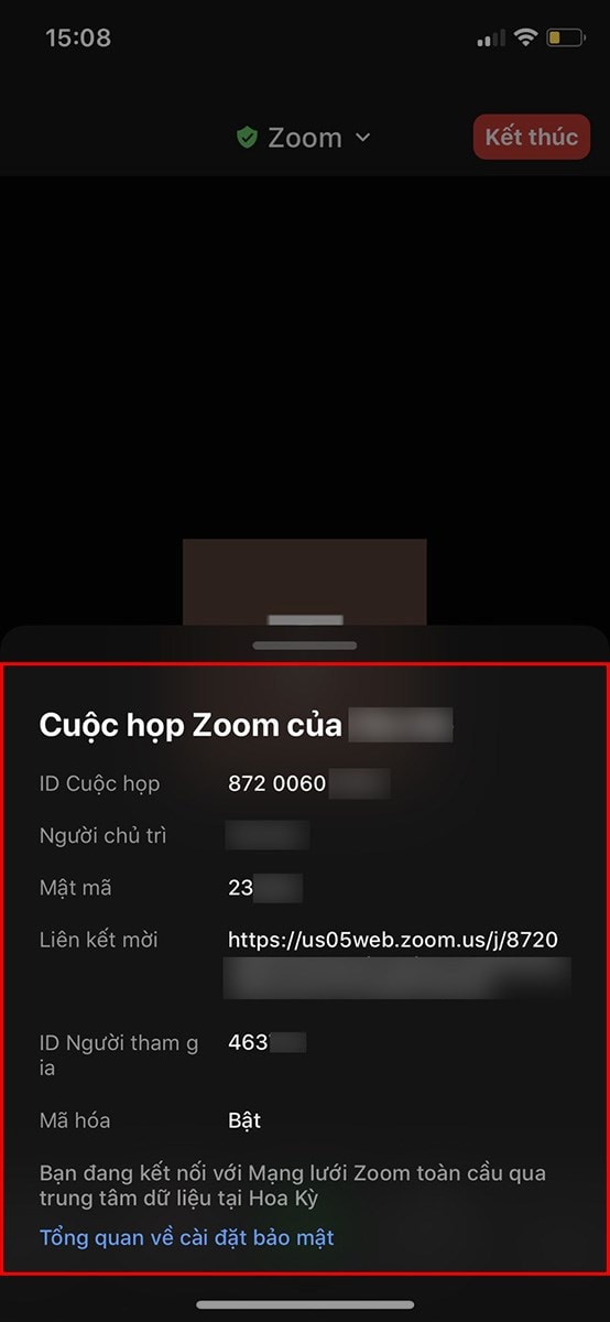 Cách Xem Id Và Mật Khẩu Phòng Zoom Trên điện Thoại Bước 4