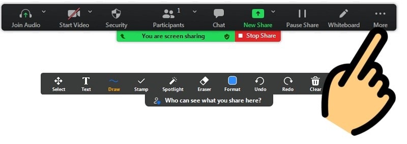 Hướng Dẫn Chặn Không Cho Người Dùng Vẽ Trên Zoom Bước 1