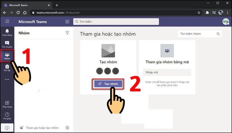 Hướng Dẫn Tạo Phòng Học Microsoft Teams Online Trên Web Bước 4