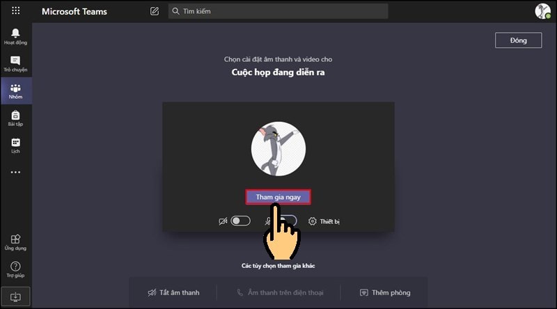 Hướng Dẫn Vào Phòng Học Microsoft Teams Online Trên Web Bước 3