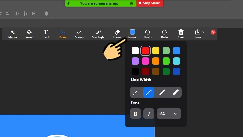 Hướng Dẫn Vẽ Hình Trên Zoom Tại Giao Diện Chia Sẻ Màn Hình Bước 4