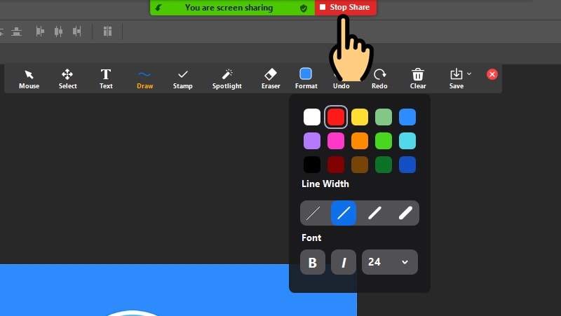 Hướng Dẫn Vẽ Hình Trên Zoom Tại Giao Diện Chia Sẻ Màn Hình Bước 5