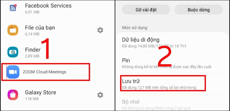 Sửa Lỗi Bằng Cách Xóa Dữ Liệu App Zoom (cho Android) Bước 2