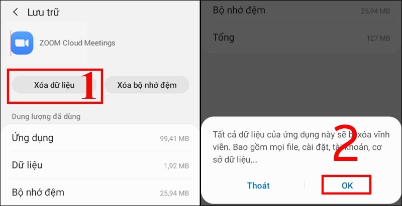 Sửa Lỗi Bằng Cách Xóa Dữ Liệu App Zoom (cho Android) Bước 3