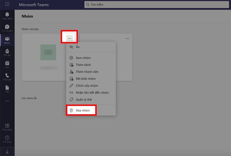 Cách Xóa Nhóm, Lớp Học Trên Microsoft Teams Bằng Máy Tính Bước 2