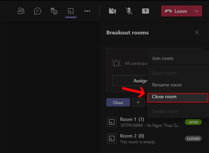 Đóng Breakout Rooms 2