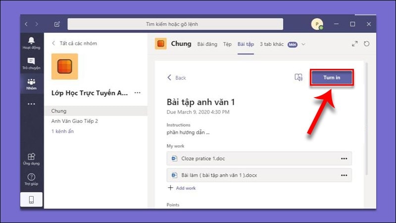 Hướng Dẫn Làm Và Nộp Bài Trên ứng Dụng Microsoft Teams 8