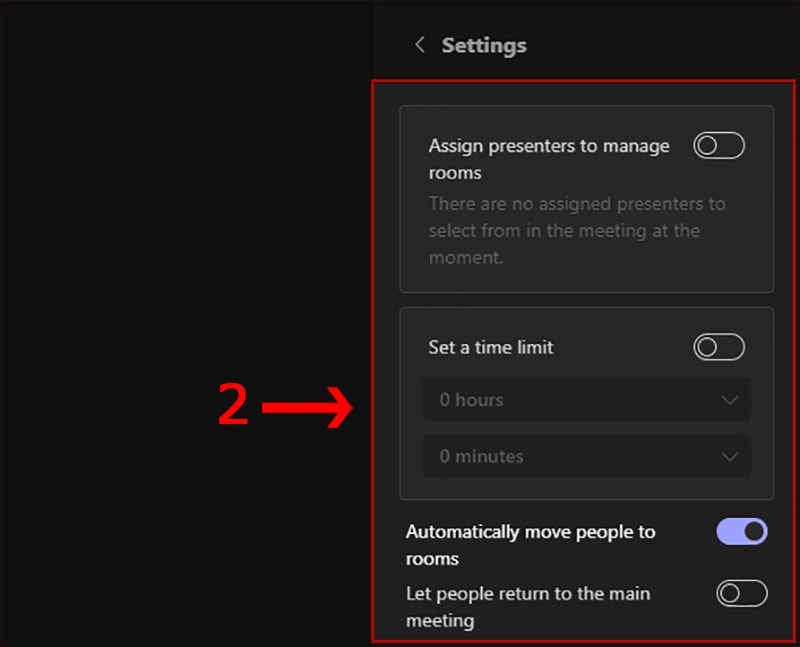 Mở Cài đặt Phòng Tổng Thể 2